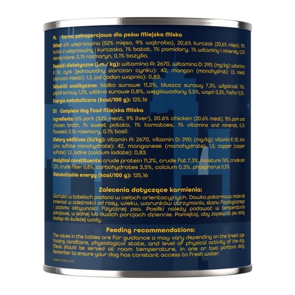 Gaczoo Miejska Miska karma mokra dla psa Shish z kurczaka Style 800g